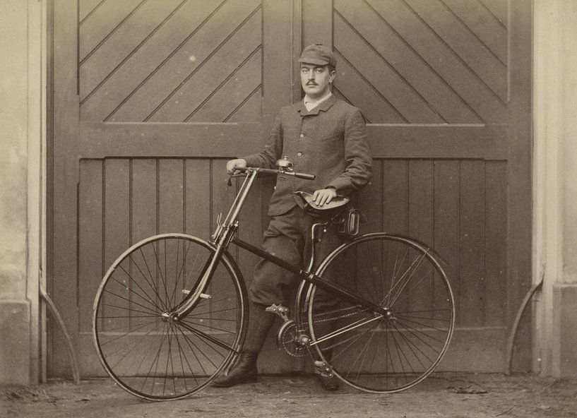 Dhr Rutgers en zijn fiets, 1888 van Currently Past