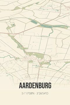 Vintage landkaart van Aardenburg (Zeeland) van MijnStadsPoster