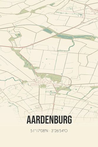 Vintage landkaart van Aardenburg (Zeeland)