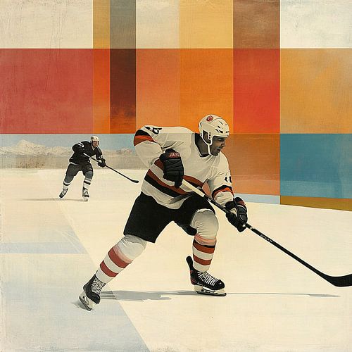 Hockeyspeler | Man met Hockeystick op IJs