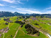 Schilderachtig uitzicht op de lente Allgäu en zijn bergen van Leo Schindzielorz thumbnail