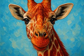 Freundliche Giraffe mit hellem Hintergrund von Imperial Art House