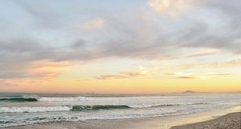 Sunrise on Baltic Sea beach impression