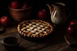 Gâteau aux pommes et décoration rustique sur Poster Art Shop