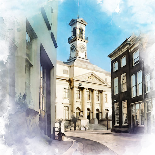 Dordrecht met zicht op het historisch Stadhuis