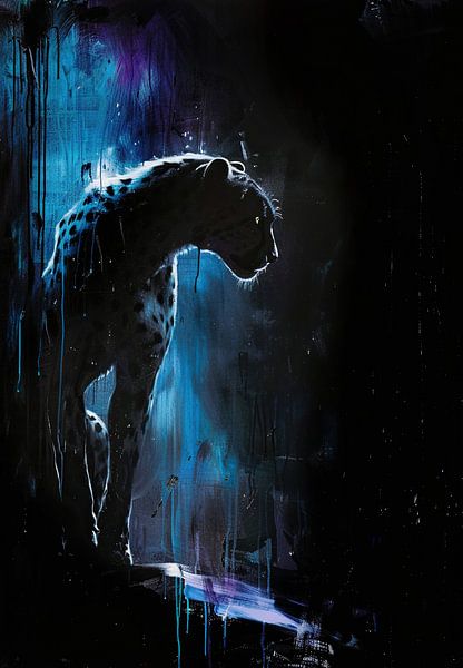Gemälde Nacht Panther von Kunst Laune