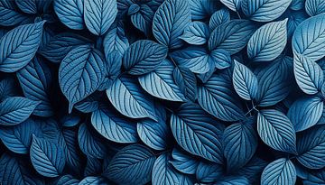 Leaves in monochrome blue by Jonas Weinitschke