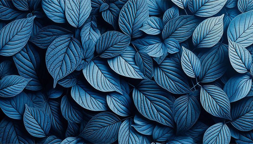 Blätter in monochromem Blau von Jonas Weinitschke