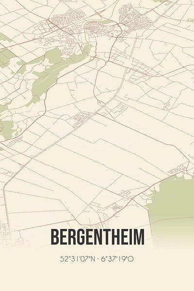 Vintage map of Bergentheim (Overijssel) by Prints of Place
