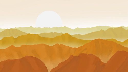 Abstracte bergen in warme kleuren