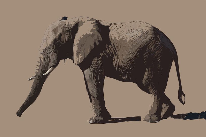 Afrikaanse olifant van opzij van Awesome Wonder