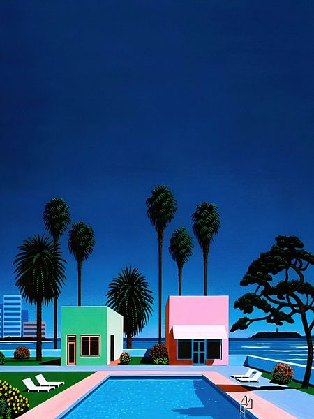 Stadt Pop Vaporwave Ästhetische Kunst von Timeless Artworks