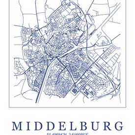 Stylised map of Middelburg by Peter Hooijmeijer