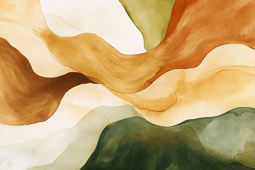 Aardetinten aquarel abstract ontwerp