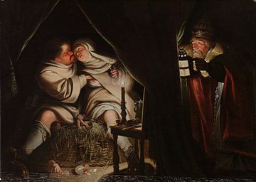 Satire op het celibaat, ca. 1600 - 1649 van Atelier Liesjes