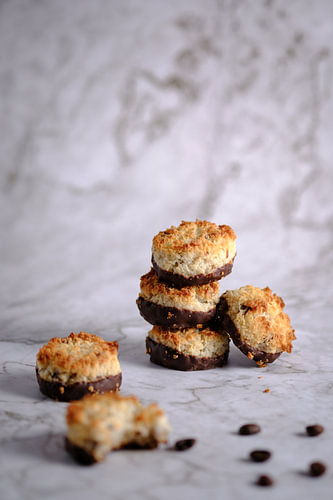 Chocolate-Dipped Coconut Macaroons