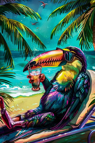 Toucan tropical avec lunettes de soleil par Imperial Art House