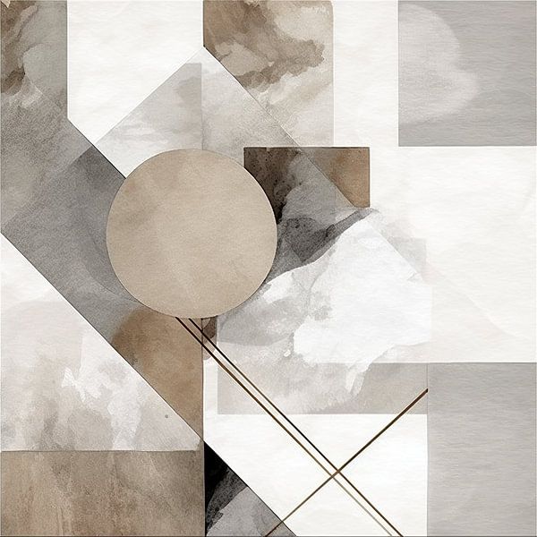 Taupe &amp; Beige Painting by ARTEO Paintings