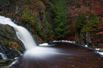 Waterval Cascade du Bayehon tijdens de herfst in Ardennes.