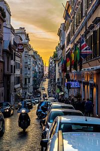 Zonsondergang in Rome