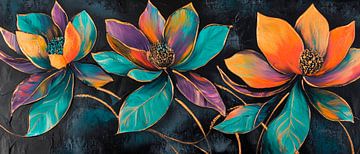 Colourful flowers in the evening light by Poster Art Shop