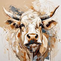 Bull abstract in beige tones