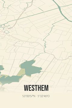 Carte ancienne de Westhem (Fryslan) sur Rezona