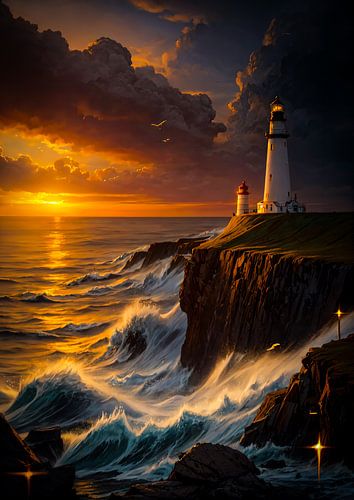 Lighthouse Near Cliff Edge