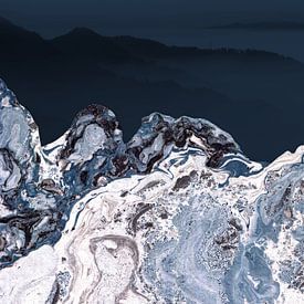 BLUE MARBLED MOUNTAINS v2 by Pia Schneider