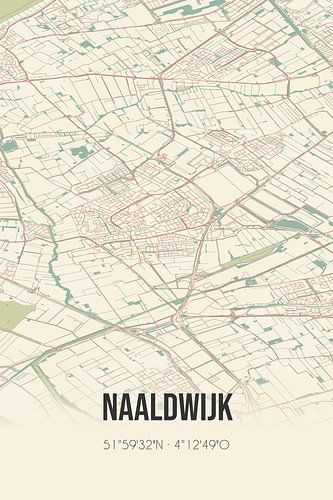 Vintage landkaart van Naaldwijk (Zuid-Holland)