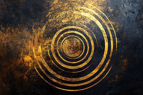 Gouden abstracte cirkels kunstwerk