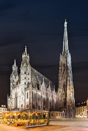 La cathédrale Saint-Étienne de Vienne la nuit sur Melanie Viola