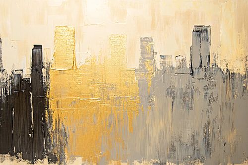 Abstracte skyline met gouden details