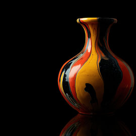 Modern vase in ink colours