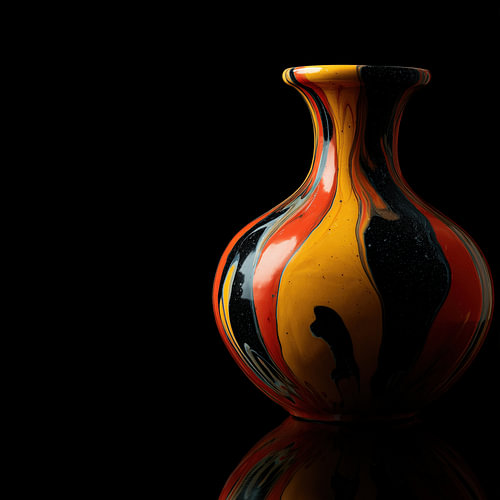 Modern vase in ink colours by TheXclusive Art
