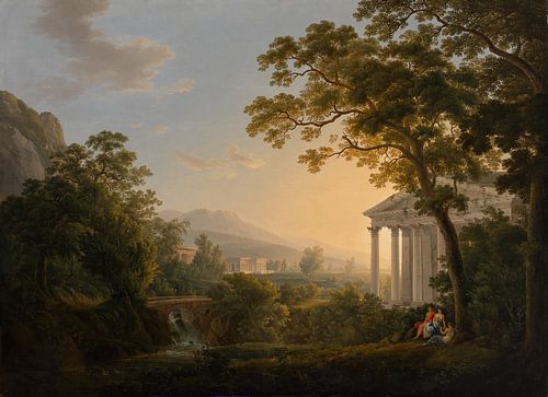 Josef Rebell, Ideaal landschap met tempelgebouwen, 1808