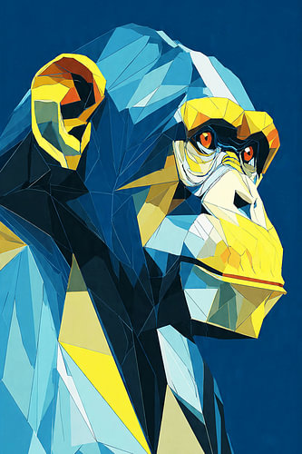 Art animalier contemporain : chimpanzé