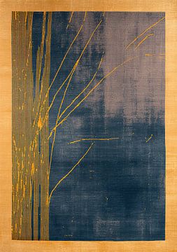 Abstracte geometrie in blauw en goud van Niklas Maximilian