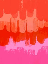 Colorful abstract minimalist art in neon pink and orange by Abstract Minimalist Art