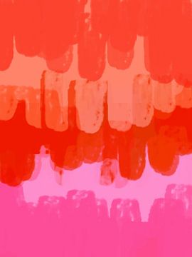 Bunte abstrakte minimalistische Kunst in Neon-Pink und Orange von Abstrakte minimalistische Kunst