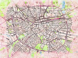 Karte von Eindhoven im stil 'Soothing Spring'
