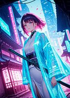 Samurai Girl Anime Japan Cyberpunk stijl
