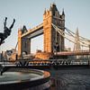Meisje met De Dolfijn en Tower Bridge, Londen. van Lorena Cirstea