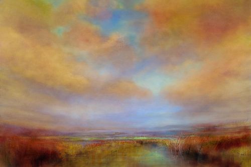 Kleuren van licht met gouden wolken