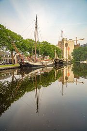 View of the flour mill in Leiden by Dirk van Egmond