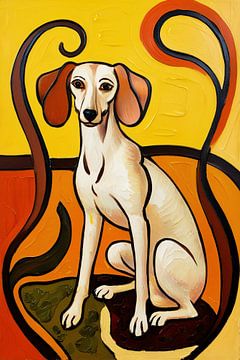 Expressieve hond in warme kleuren van Art & Soul Creations