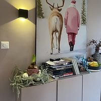 Photo de nos clients: Le Père Noël avec son cerf par But First Framing, sur ArtFrame