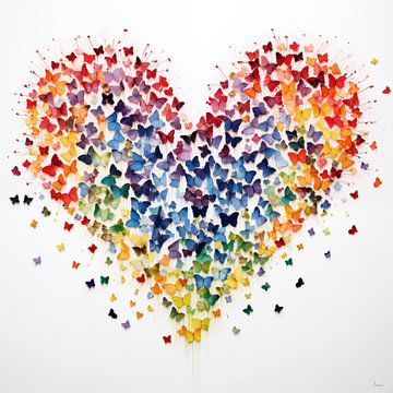 Rainbow confetti heart by Lauri Creates