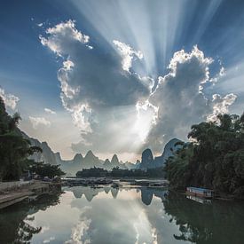 Heavenly clouds over the karst mountains Xingping,Yangshuo (China ) by Gregory Michiels Photography