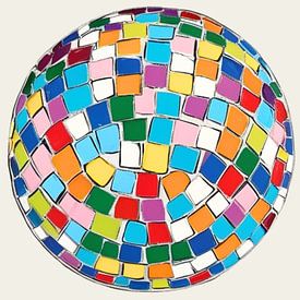 Mosaïque de boules de disco colorées sur Hoai Nguyen
